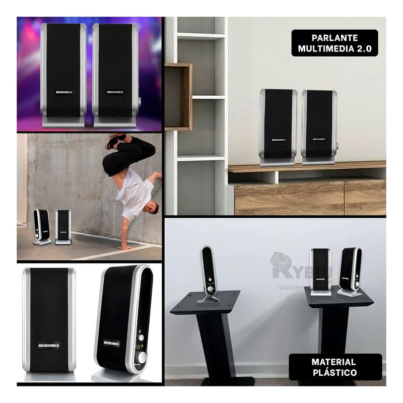 RYBIU IMPORT - Bocina Portatil Micronics Killer Mic Negro Y+Regalo Stickers