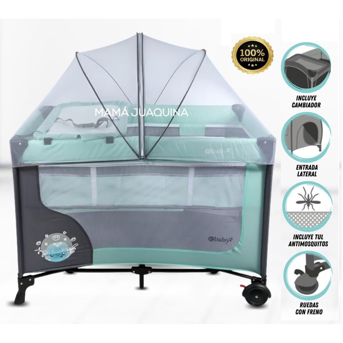 EBABY - CUNA CORRAL DE LUJO  LUUBORN  EDICIÓN LIMITADA VERDE