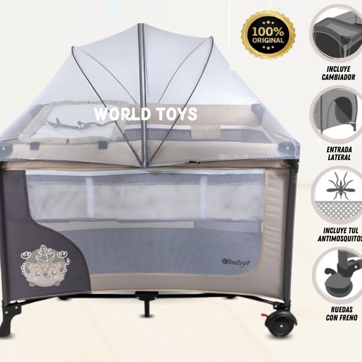 EBABY - CUNA CORRAL DE LUJO  LUUBORN  EDICIÓN LIMITADA BEIGE