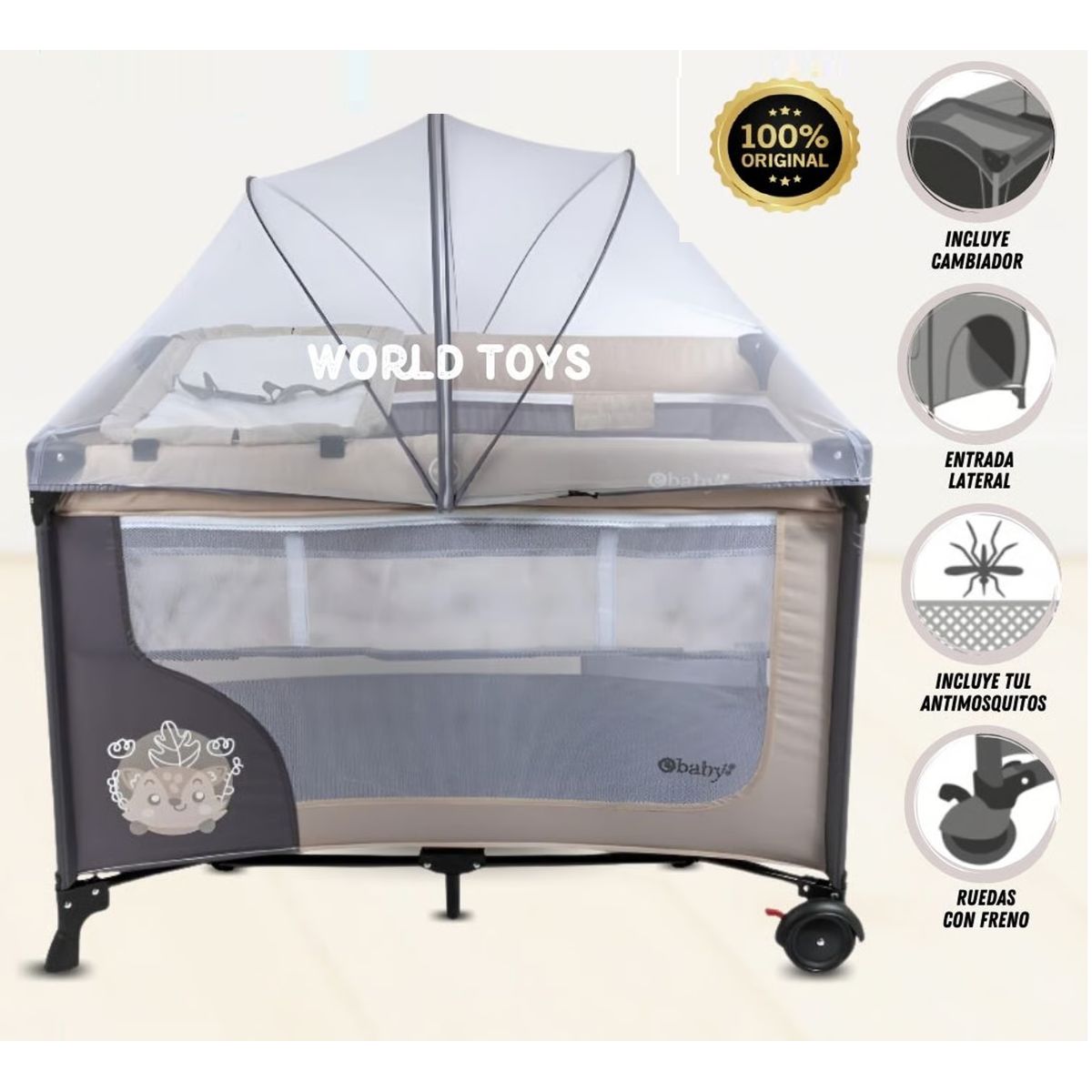 EBABY - CUNA CORRAL DE LUJO  LUUBORN  EDICIÓN LIMITADA BEIGE