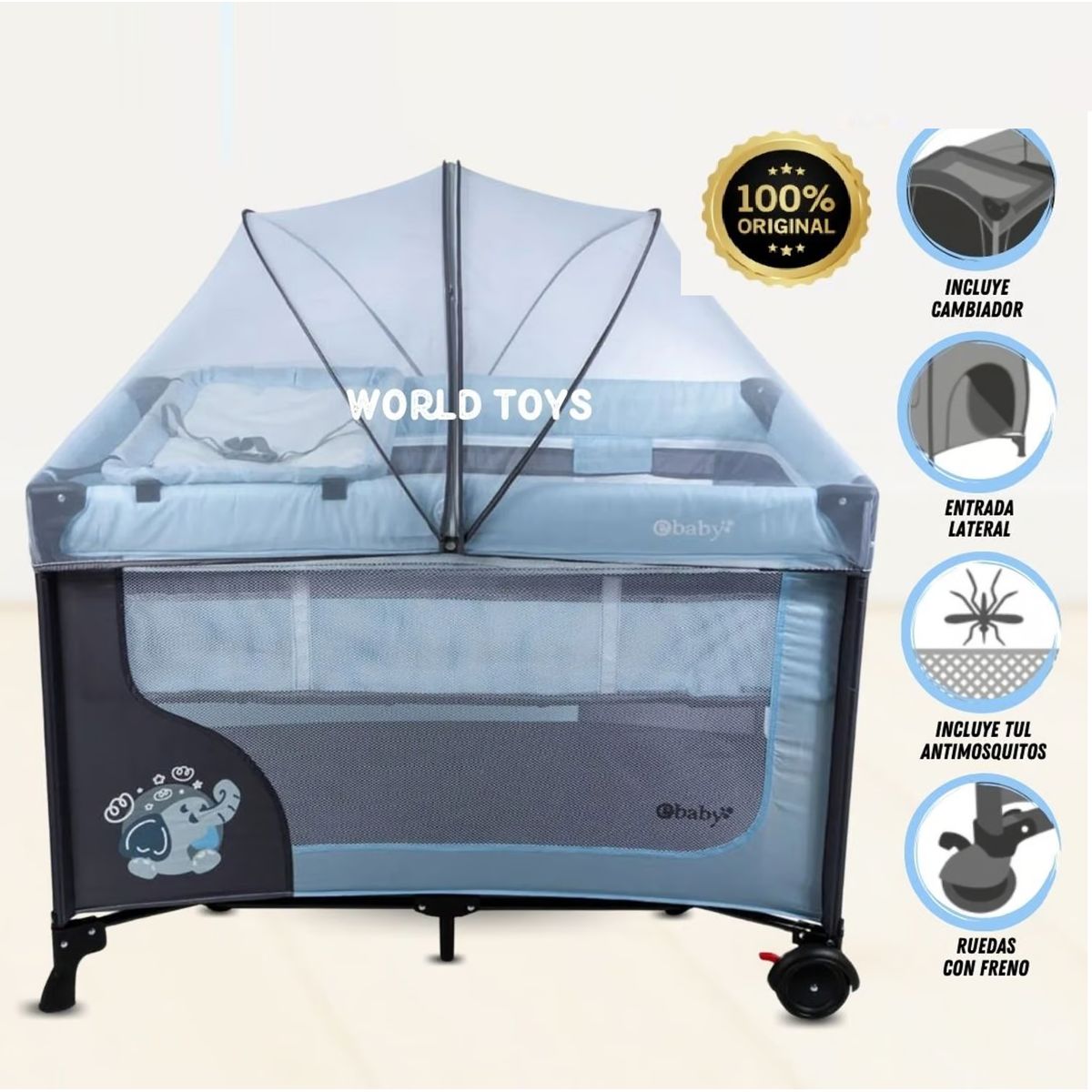 EBABY - CUNA CORRAL DE LUJO  LUUBORN  EDICIÓN LIMITADA AZUL