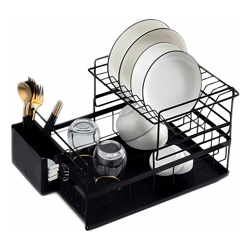 GENERICO - Escurridor de platos con base negro