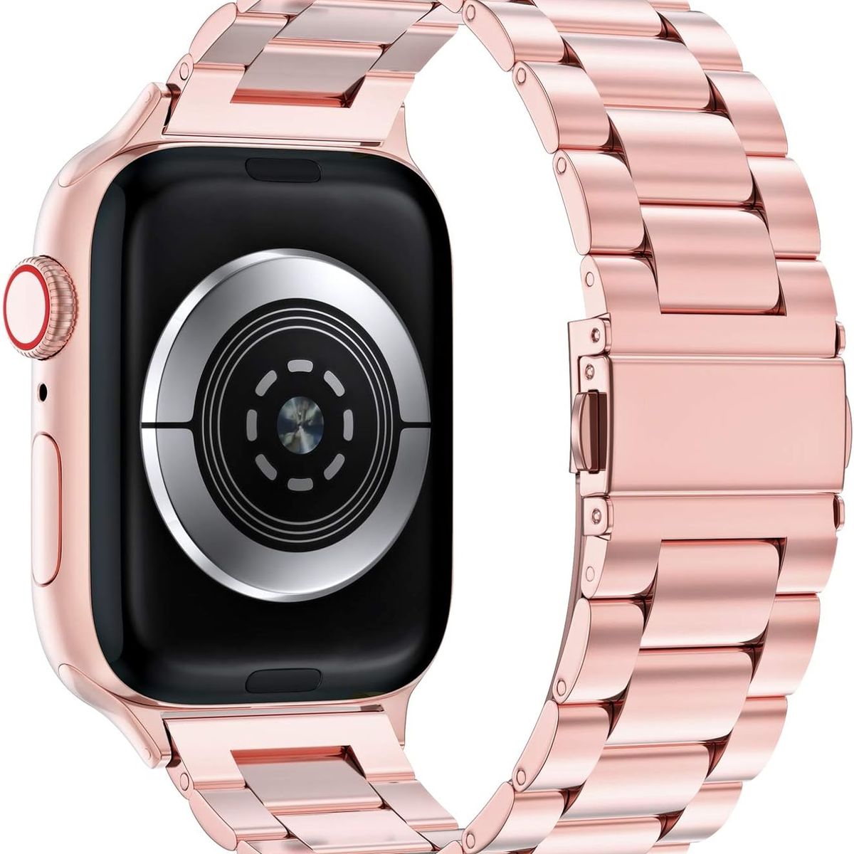 GENERICO - Correa Metalica Eslabon Para Apple Watch 38mm-Rosado