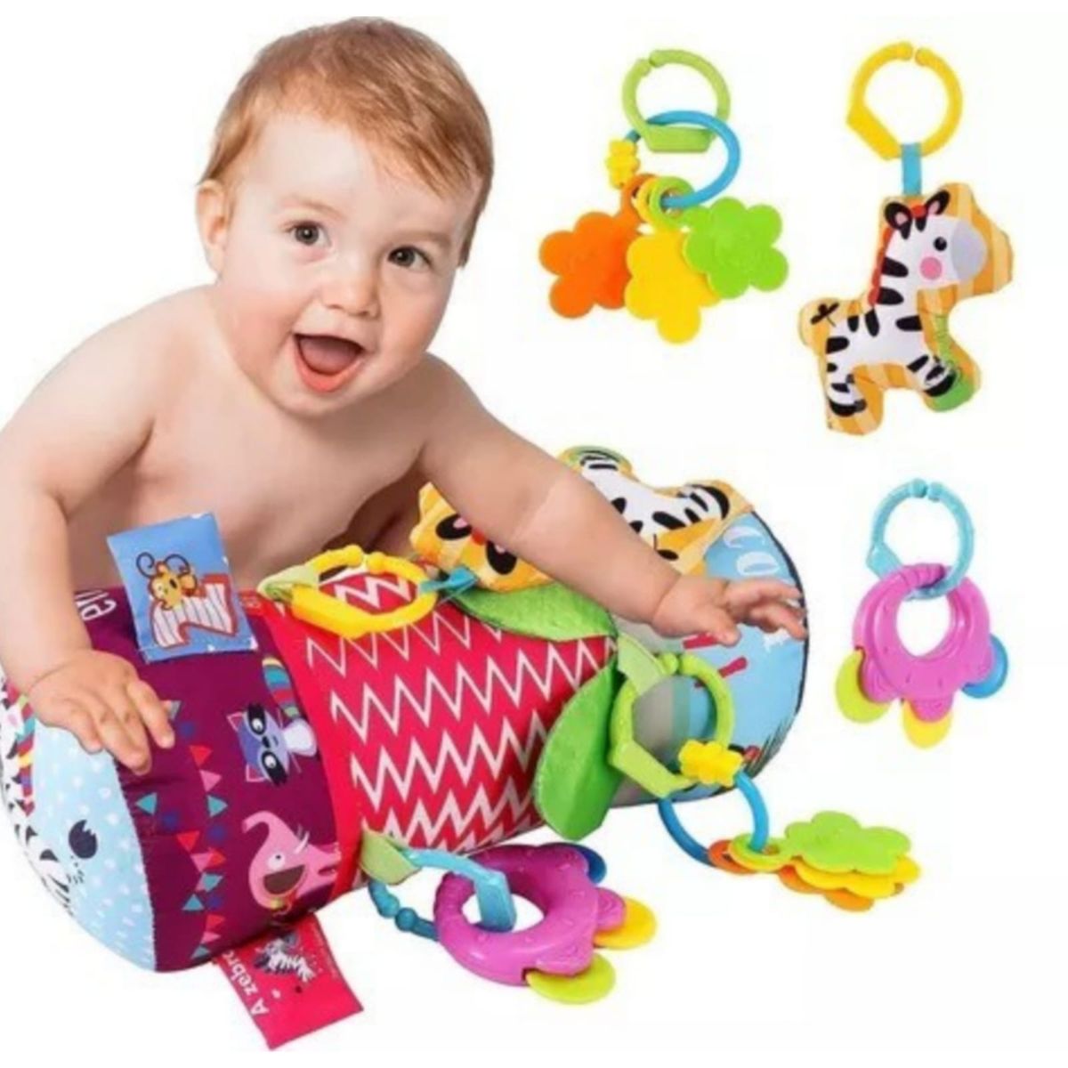 GENERICO - Almohada de Rodillo para Estimulación de Gateo del bebe ROSA
