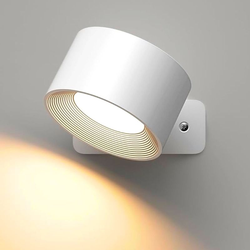 HOGARMAS - Set de 2 Lámparas Led Blancas Magnéticas y Recargables