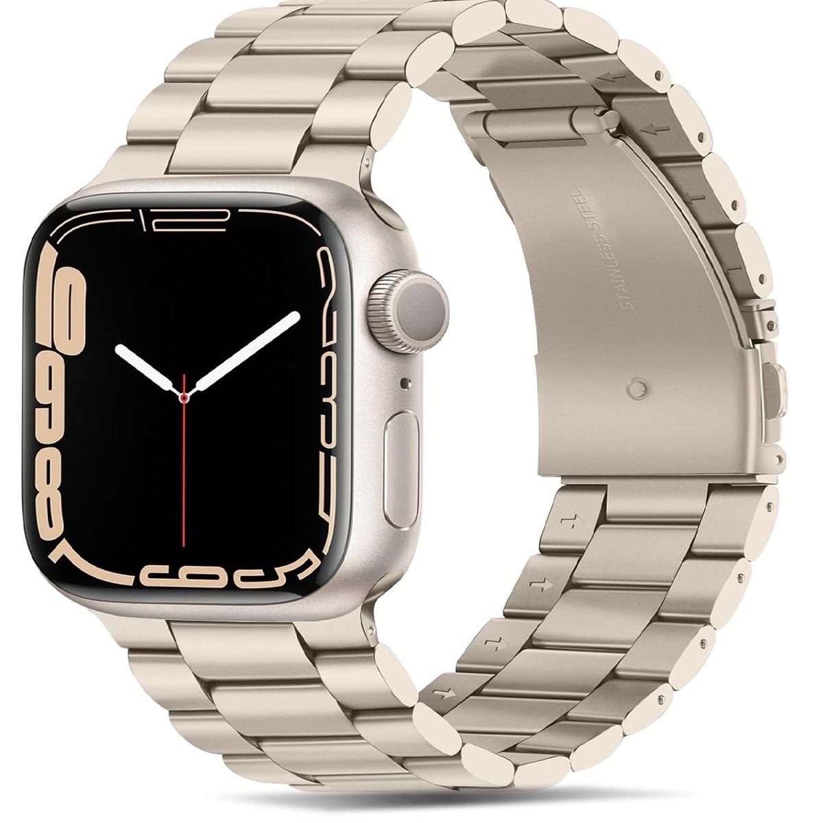 GENERICO - Correa Metalica Eslabon Para Apple Watch 38mm-Beige