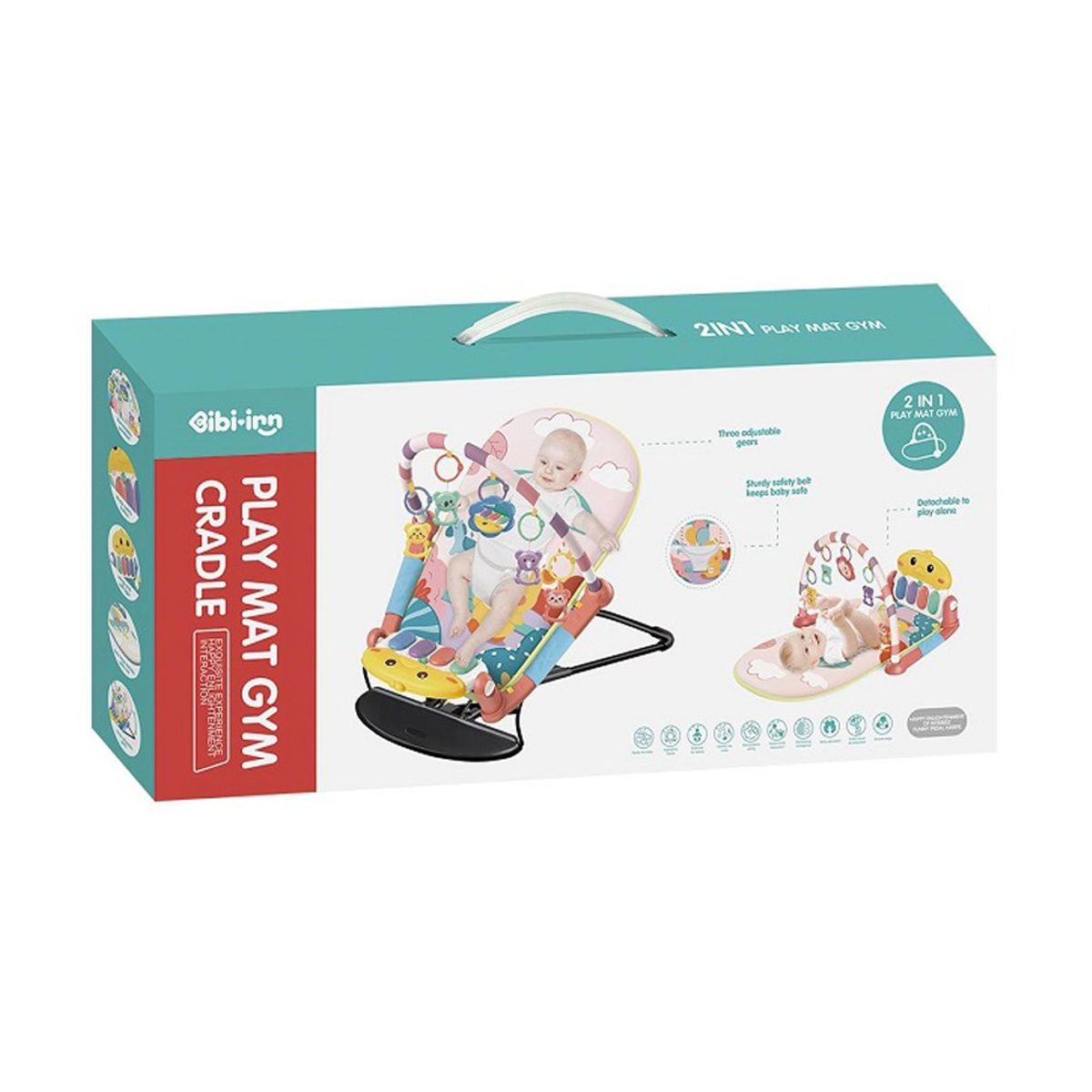 GENERICO - GIMNASIO MULTIFUNCIONAL DIDACTICO MECEDOR PARA BEBE 2 EN 1