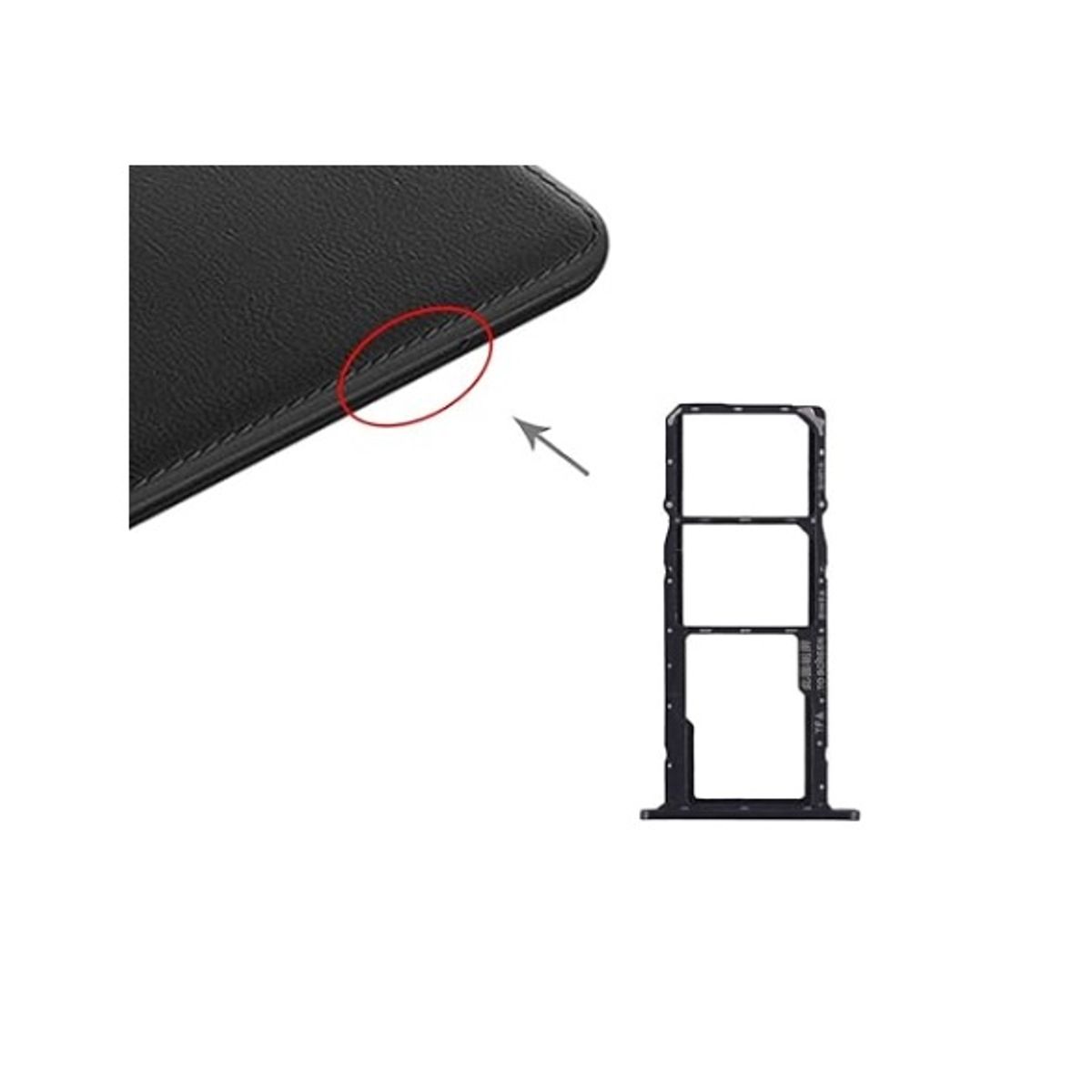 GENERICO - Repuesto Bandeja SIM Huawei Y7 2019 Color Negro