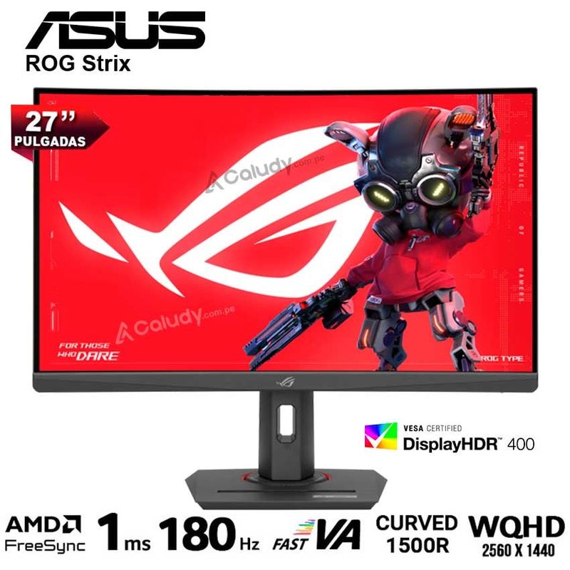 ASUS - Monitor ASUS ROG Strix XG27WCS 27 CURVO VA FAST WQHD 180Hz 1ms