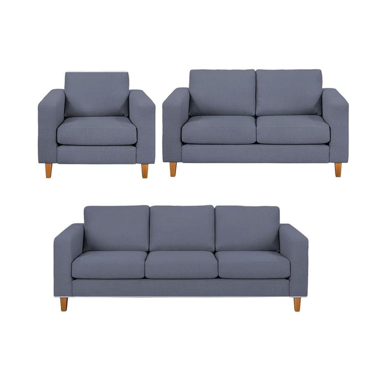 GENERICO - Sofa seccional sonrisa 3 2 1 GRIS oscuro+ 6 COJINES REGALO