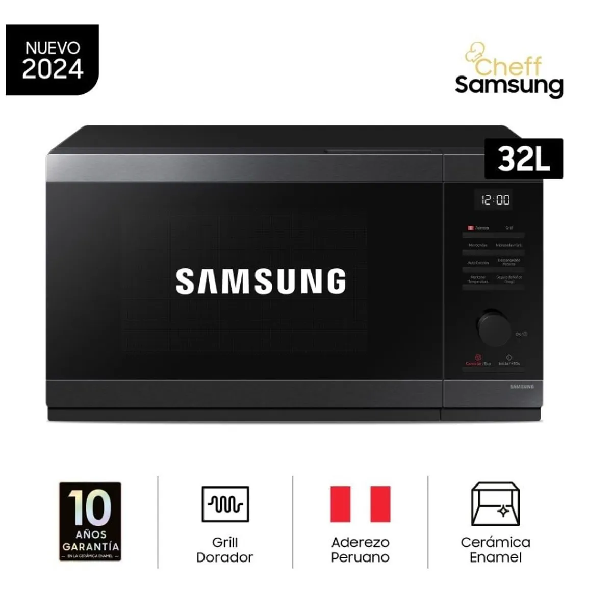 SAMSUNG - Horno Microondas Samsung MG32DG4524AGPE 32 Lts Negro