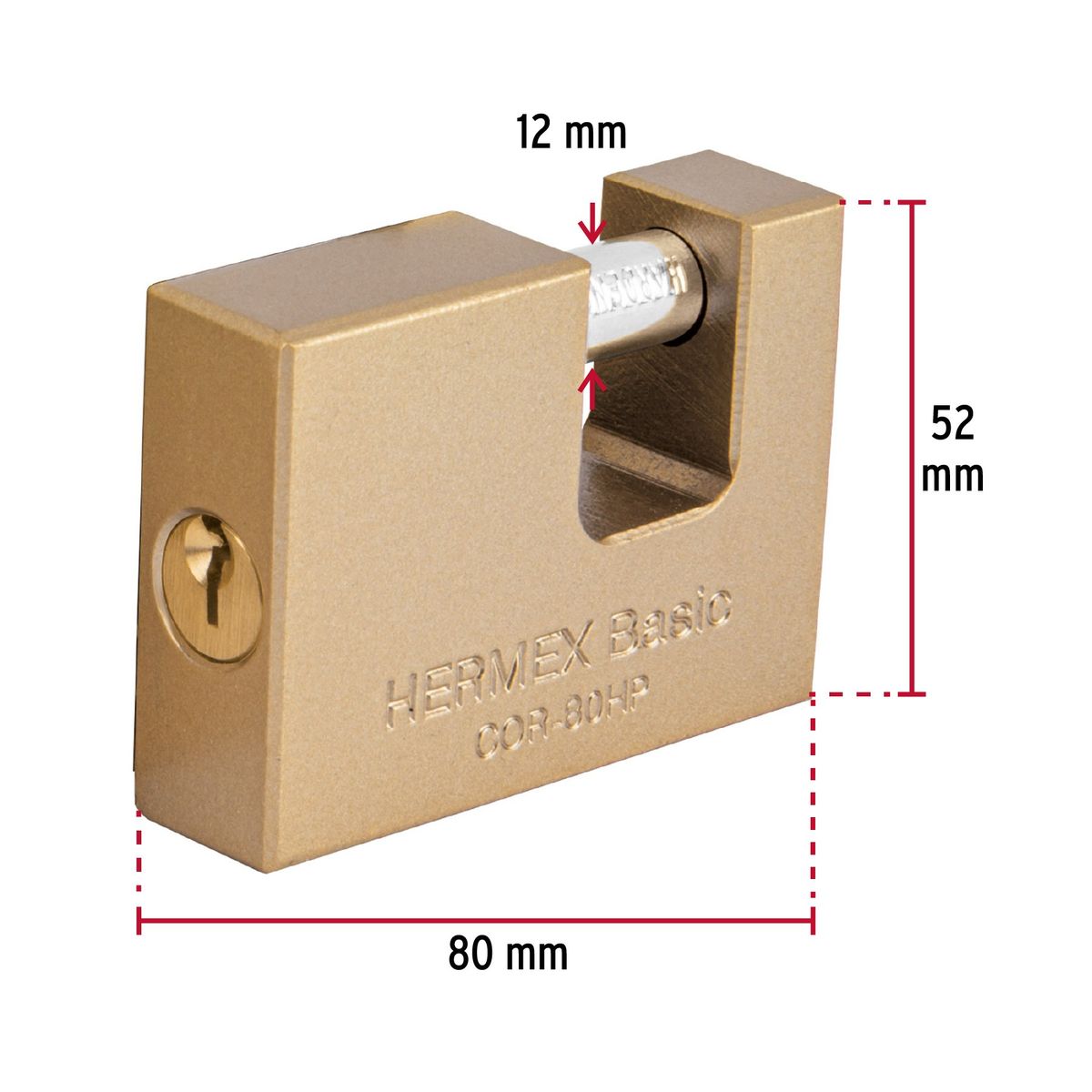 HERMEX - Candado 80mm Tipo Jumbo Antipalanca Cuerpo Hierro 22517 Hermex