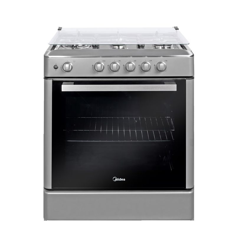 MIDEA - Cocina a gas 30" Midea 5 hornillas Venus Silver MGS30FS2LBAMB.