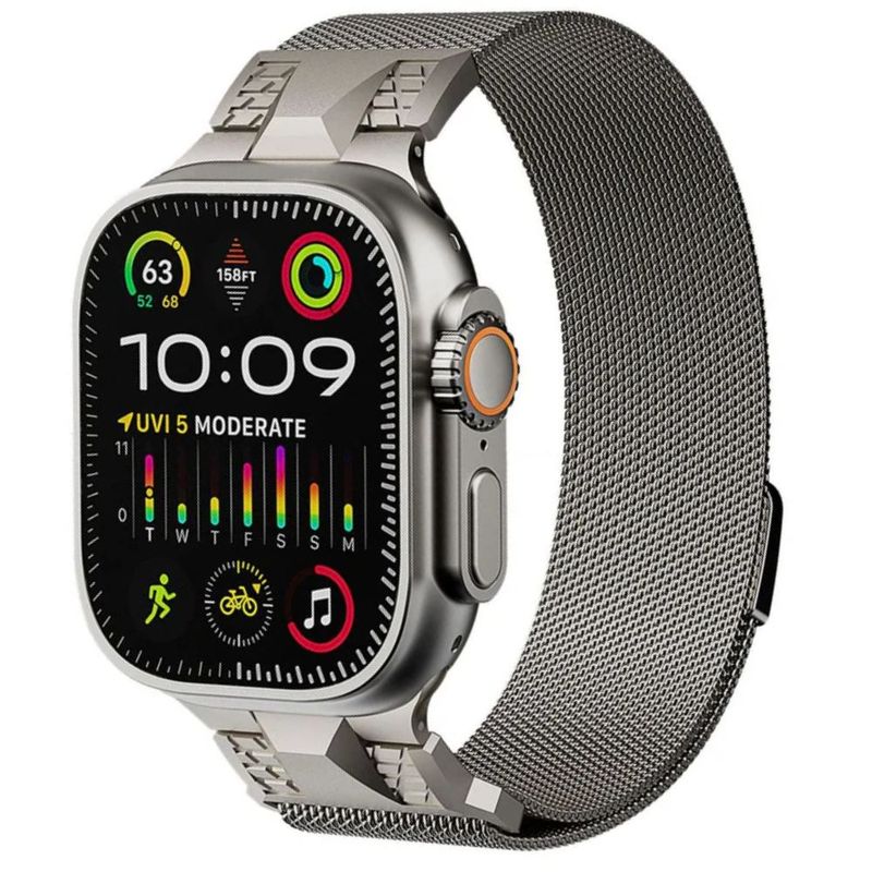 URVOI - Correa de Titanio Milanese Loop Ultra para Apple Watch 44-45-46-49mm