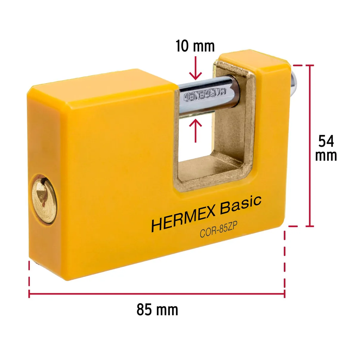 HERMEX - Candado 85mm Tipo Jumbo Antipalanca Cuerpo Metalico 27088 Hermex