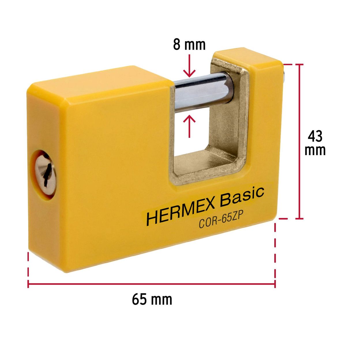 HERMEX - Candado 65mm Tipo Jumbo Antipalanca Cuerpo Metalico 22514 Hermex