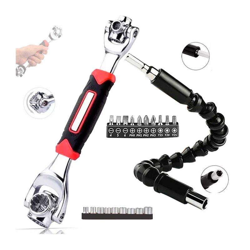 GENERICO - LLAVES 48 EN 1 UNIVERSAL INGLESA ACERO + 21 ACCESORIOS