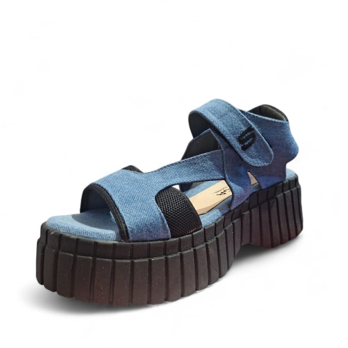 GENERICO - Sandalia Mujer Pega Pega Plataforma 5 Jean Azul.-