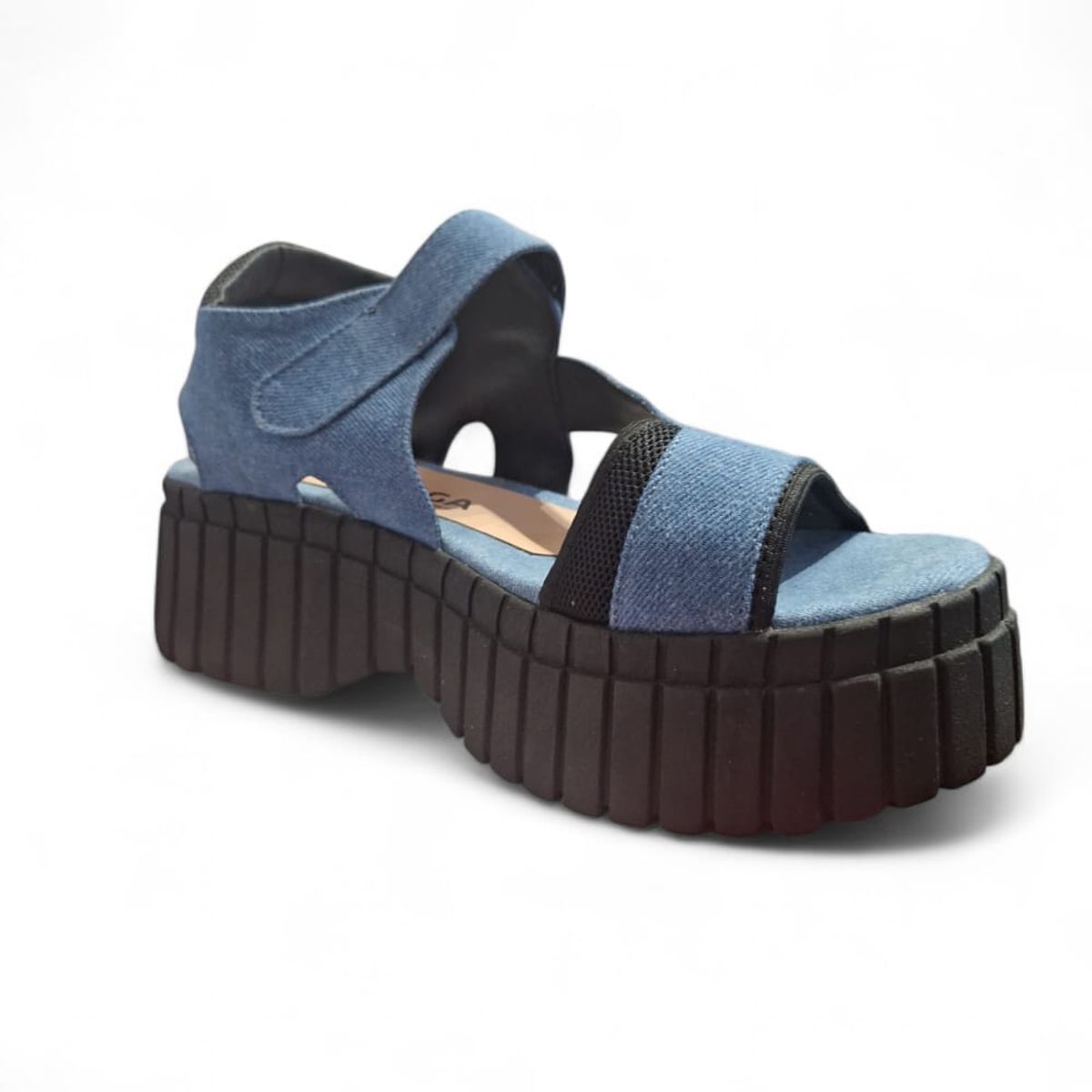 GENERICO - Sandalia Mujer Pega Pega Plataforma 5 Jean Azul.-