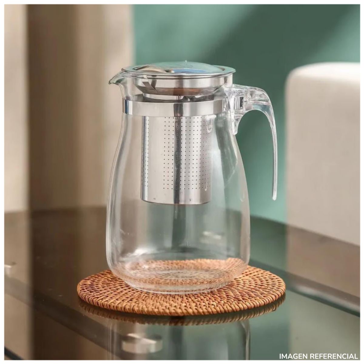 INSPIRA - Jarra tetera infusor de te de vidrio 900ml