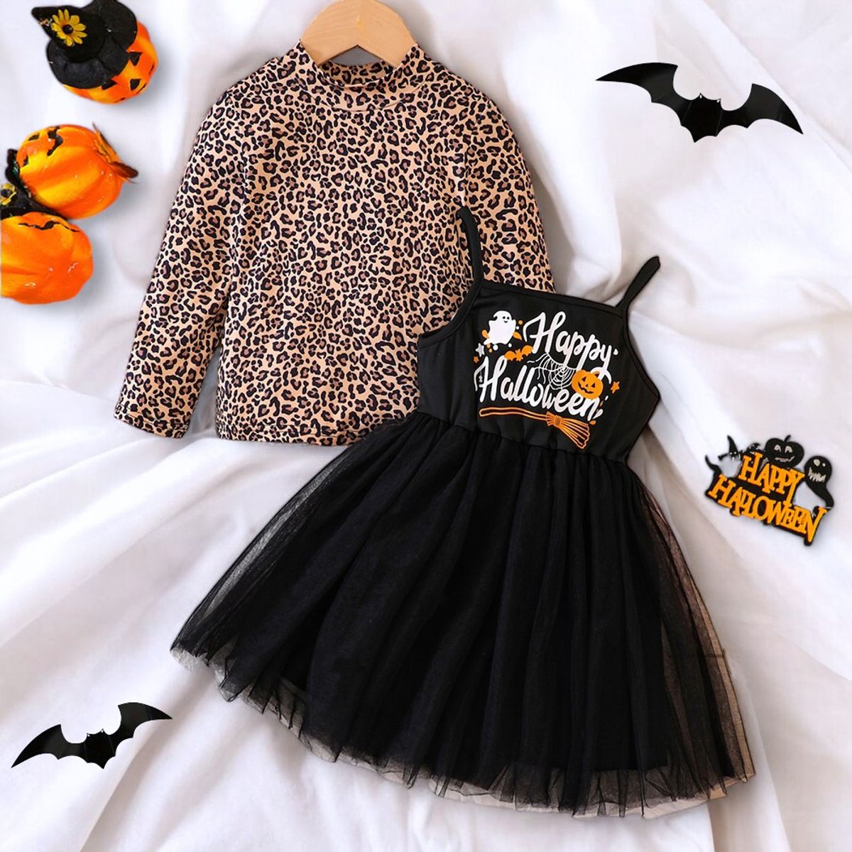 GENERICO - DISFRAZ DE NIÑA MODELO DE BRUJA  - SET DE 3 PIEZAS