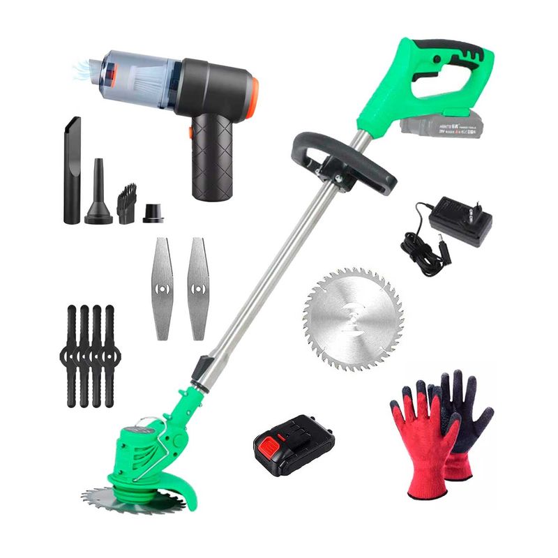 GENERICO - CORTADORA DE CÉSPED INALÁMBRICA + MINI ASPIRADORA PORTÁTIL