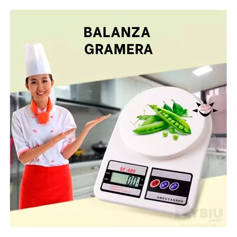 RYBIU IMPORT - Balanza Gramera Precisa y Compacta en Tono Blanco