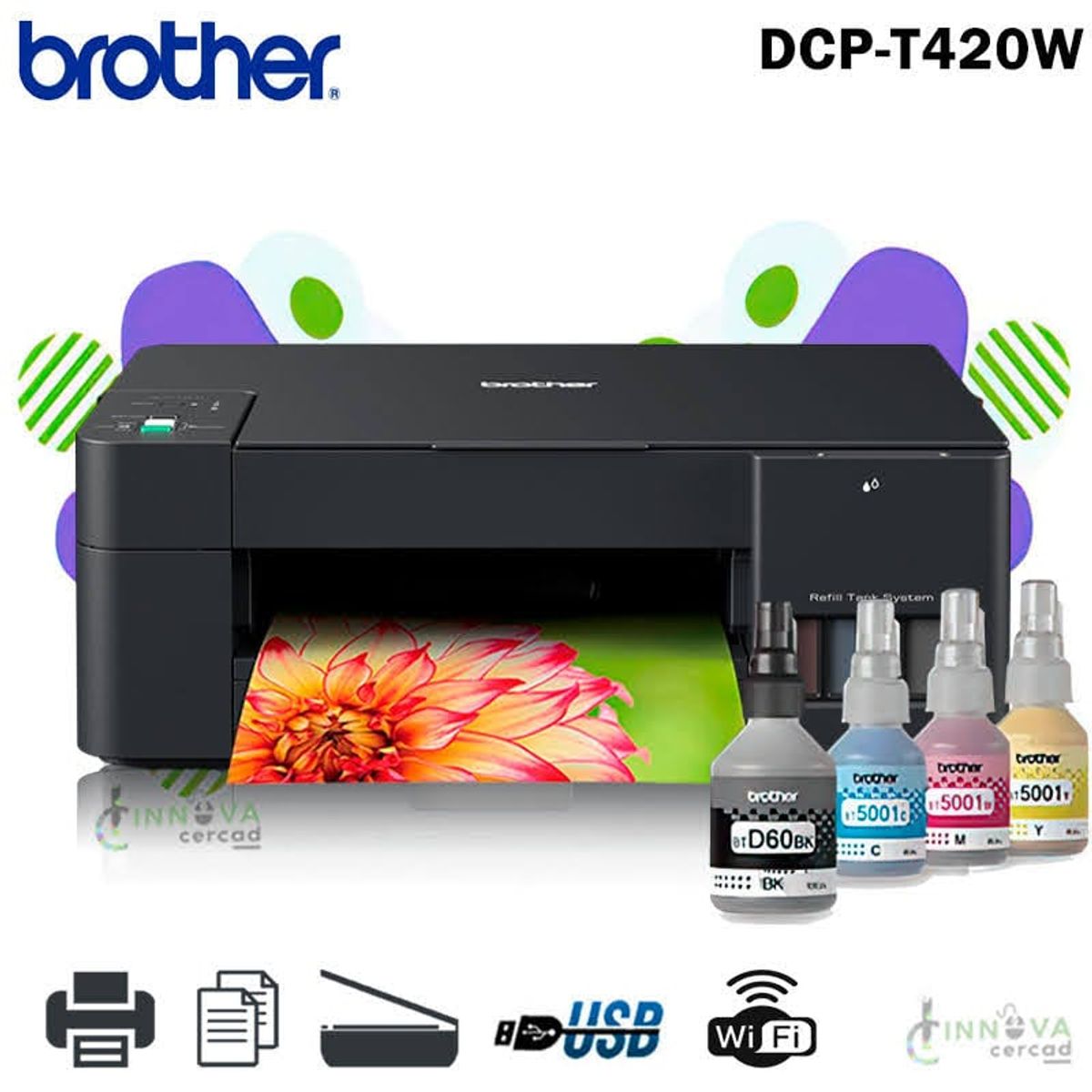 BROTHER - Impresora Brother DCP-T420W Multifuncional Wifi