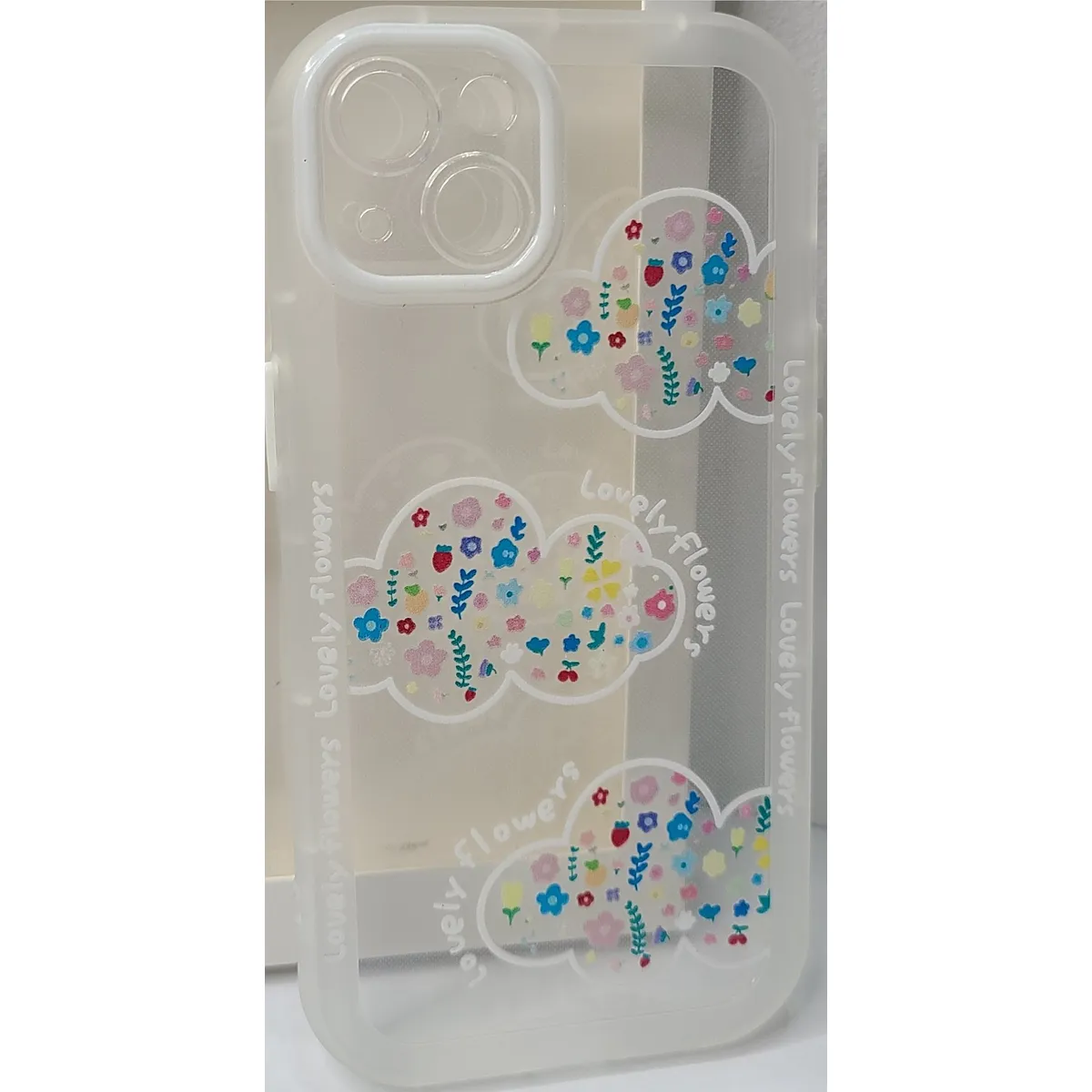 GENERICO - Case Tipo espejo de Silicona Kawaii de nubes  para Iphone 13