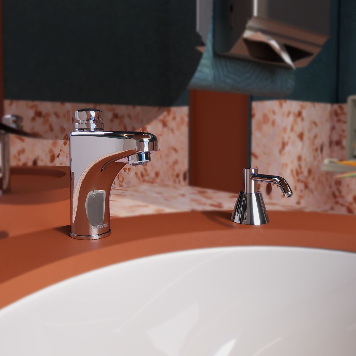 HELVEX - Llave Para Bacha Temporizadora 19 LPM Cromo