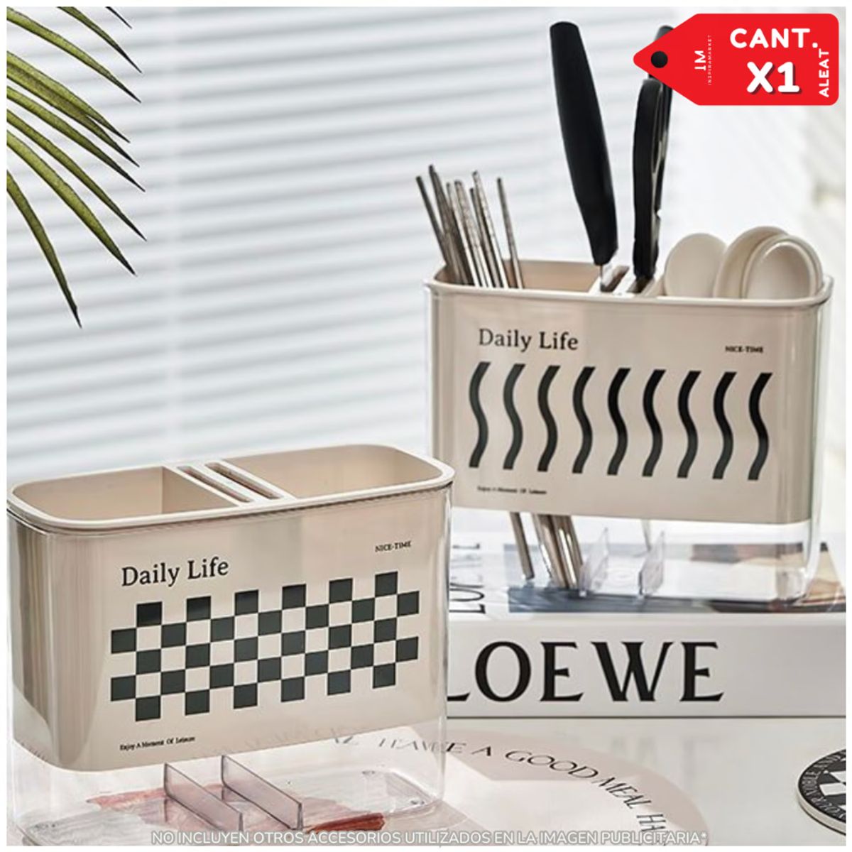 INSPIRA - Organizador de cubiertos de cocina soporte de utensilios