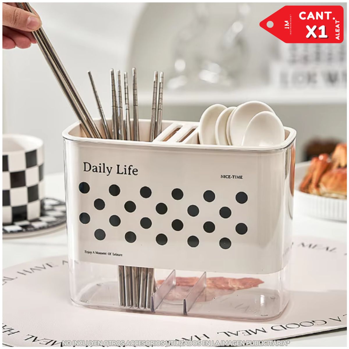 INSPIRA - Organizador de cubiertos de cocina soporte de utensilios