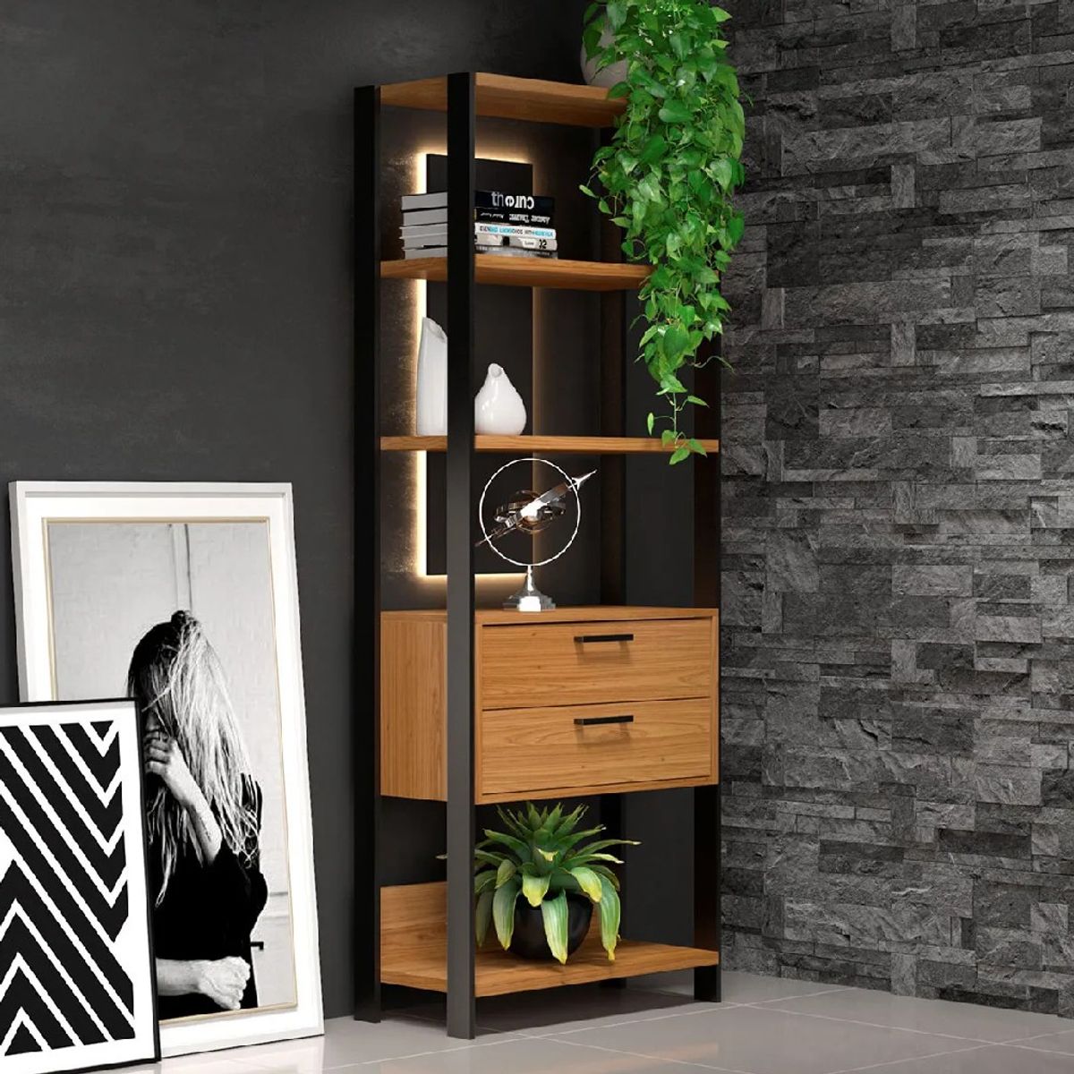 NACION MUEBLES - Estante Nacion Muebles Amerigo Color Panela