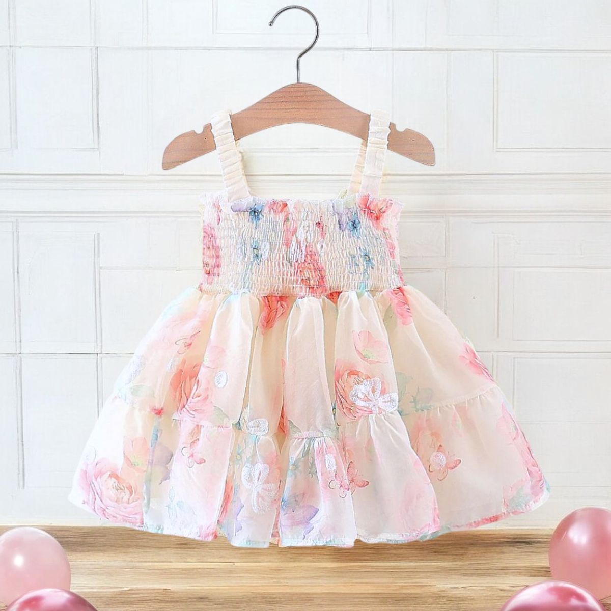 GENERICO - VESTIDO PARA BEBÉ MODELO MARIPOSA CON LENTEJUELAS