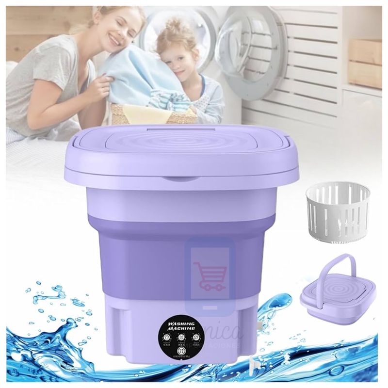GENERICO - Mini Lavadora de Ropa Portátil Plegable - Purpura