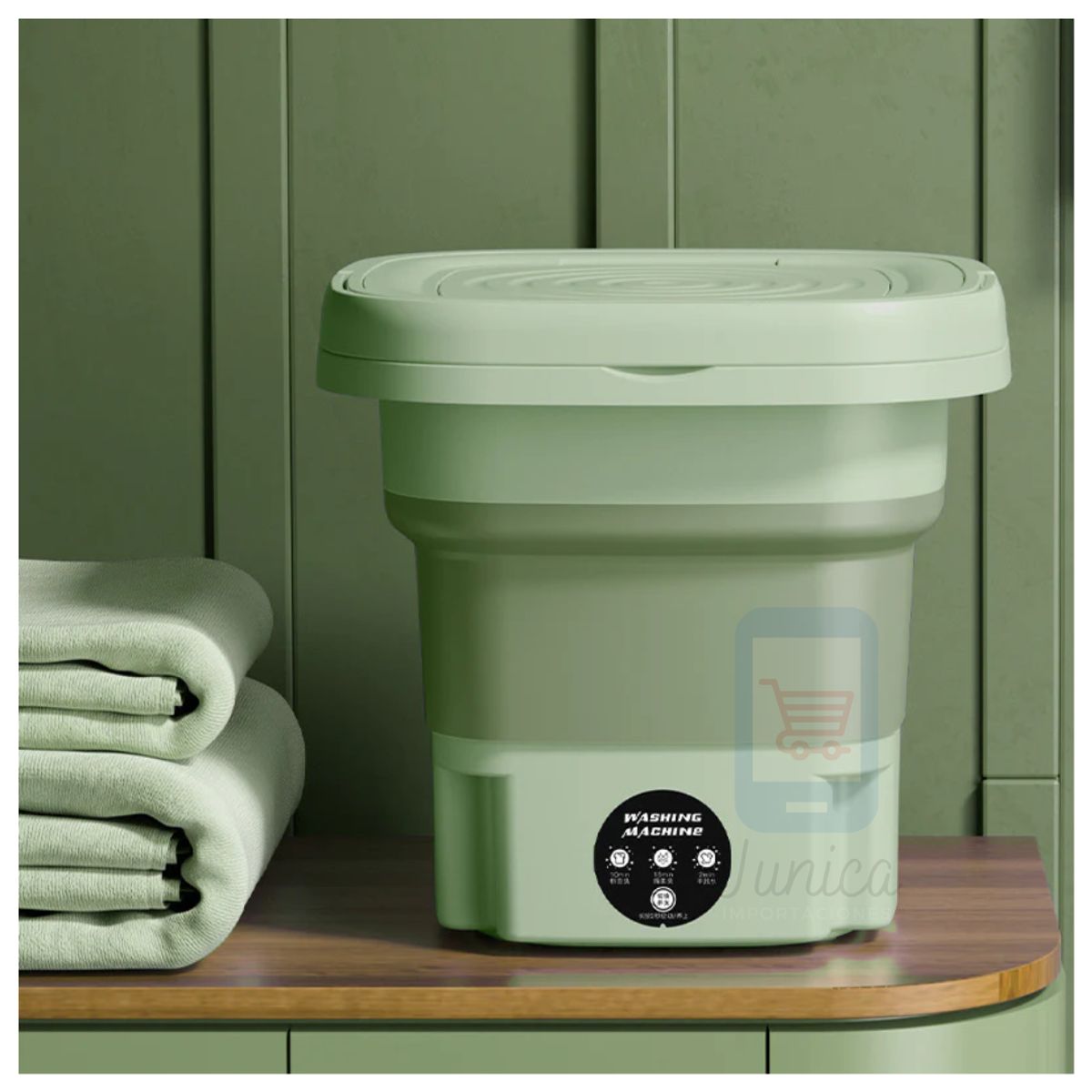 GENERICO - Mini Lavadora de Ropa Portátil Plegable - VERDE