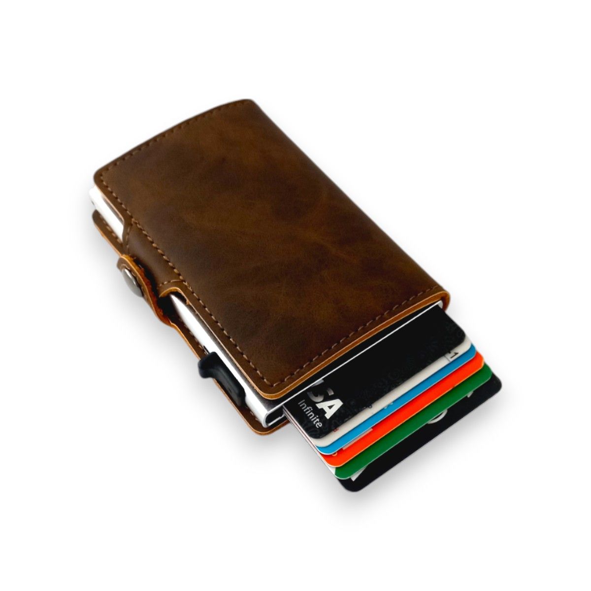 GENERICO - Billetera Cardholder modelo Deluxe - Coffee - Tecnología RFID