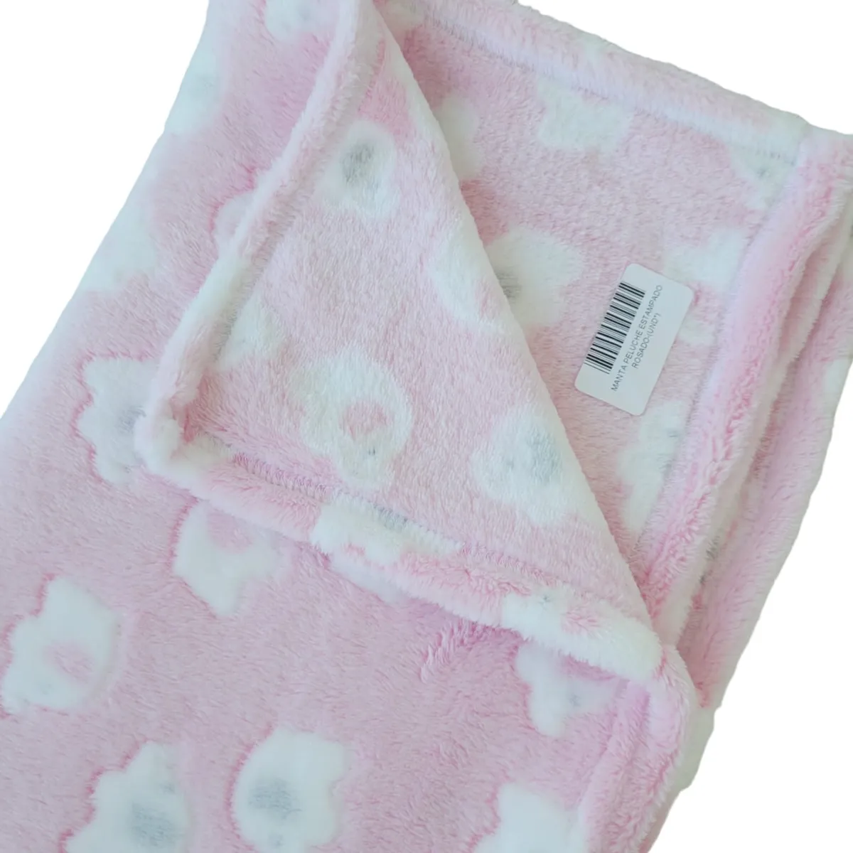 GENERICO - Manta Bebé Peluche Estampado - ELEFANTITOS Rosado