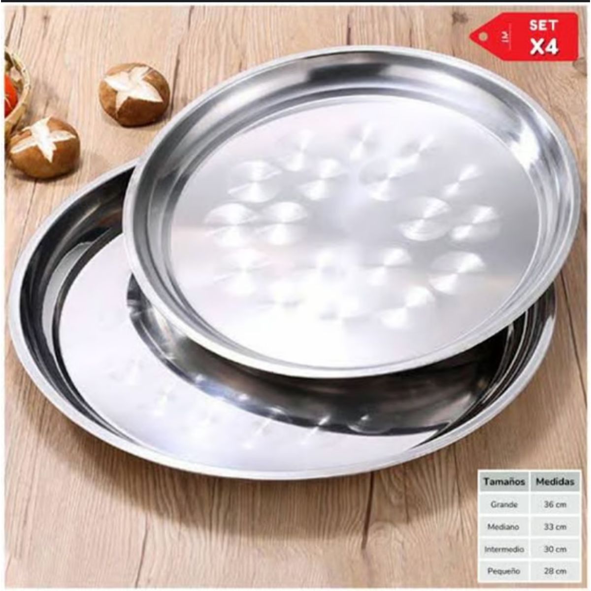 GENERICO - Ser de 4 bandejasi azafatas de acero