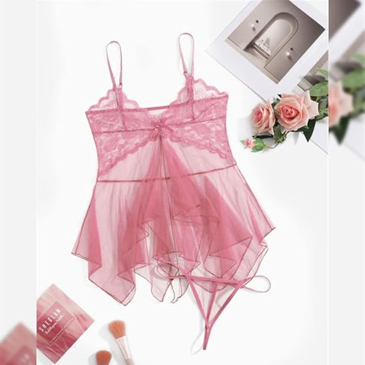 GENERICO - Conjunto De Encaje Transparente - Lenceria - Talla única