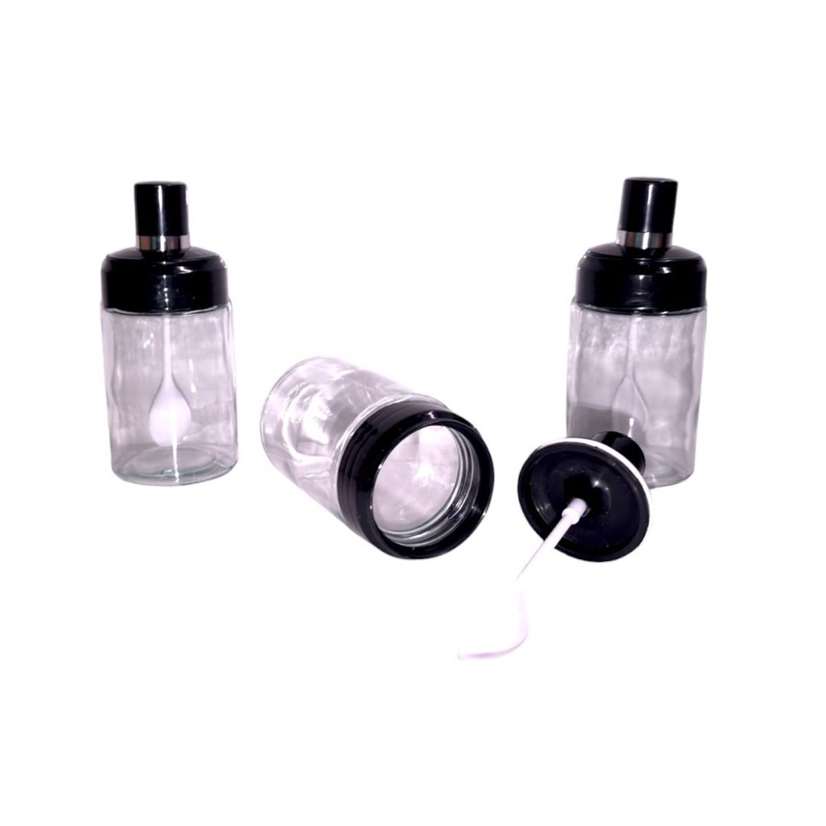 GENERICO - Set x 3 frascos condimenteros de vidrio