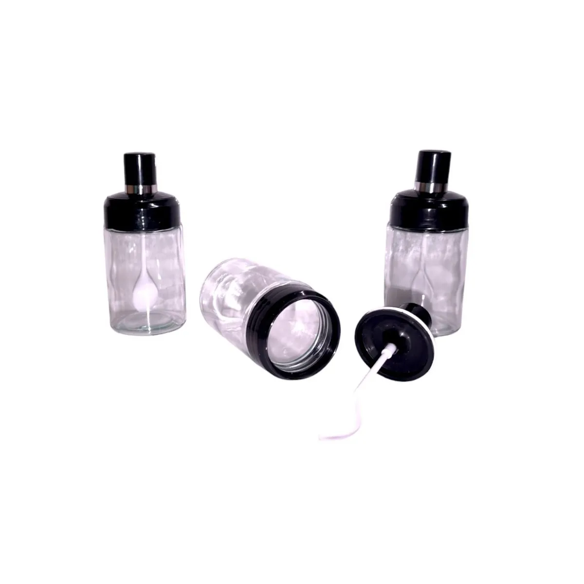 GENERICO - Set x 3 frascos condimenteros de vidrio