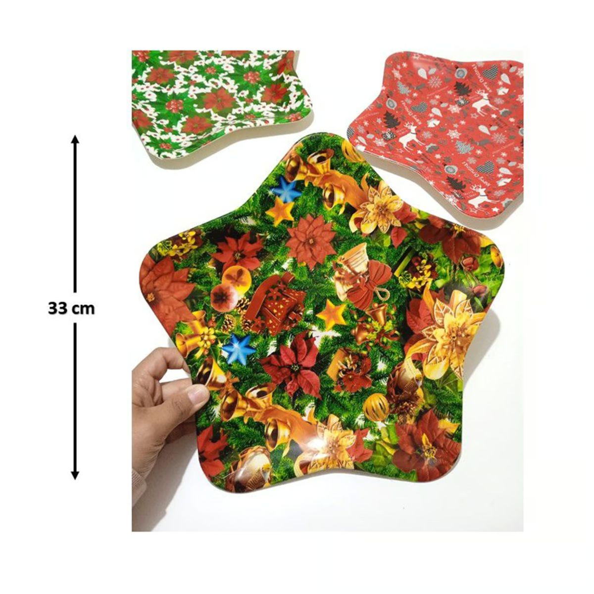 GENERICO - BandejaFuente Navideña De Plástico Reutilizable - UNIDAD