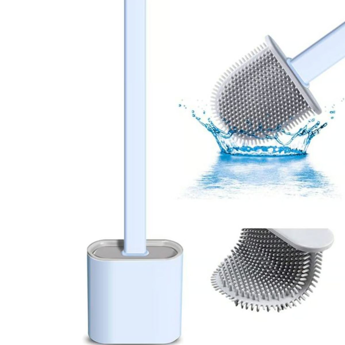 GENERICO - Cepillo para Inodoro de Silicona Celeste