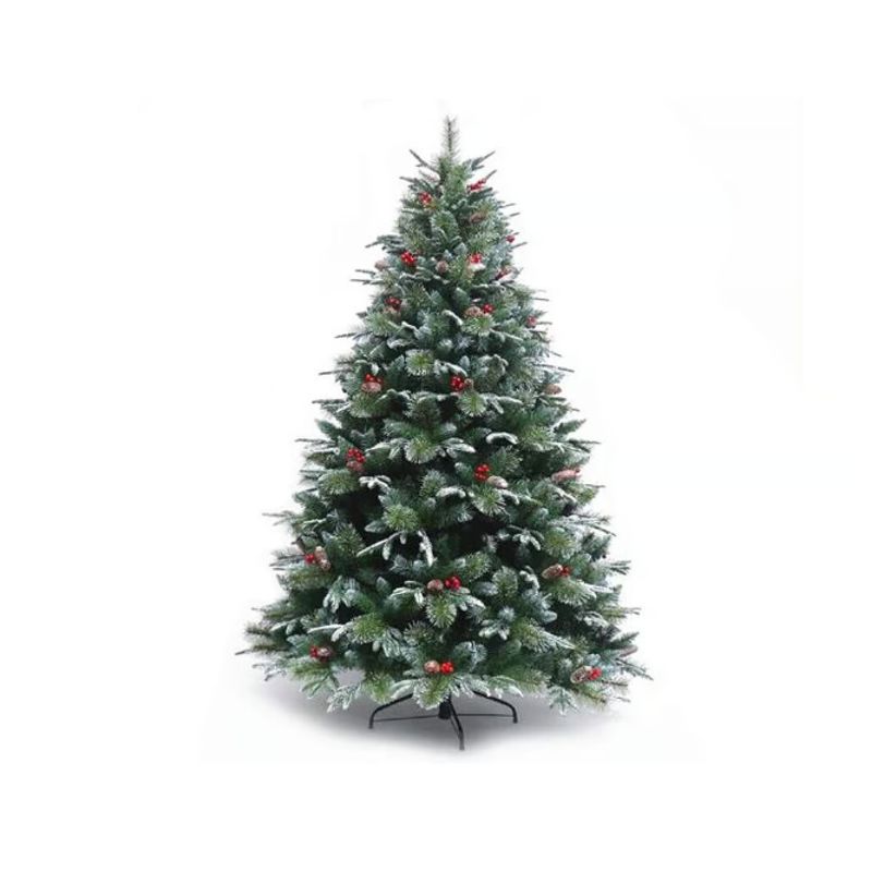 GENERICO - ARBOL  DE NAVIDAD PINO C/ FRUTA Y PUNTA BLANCA  1,50Mt