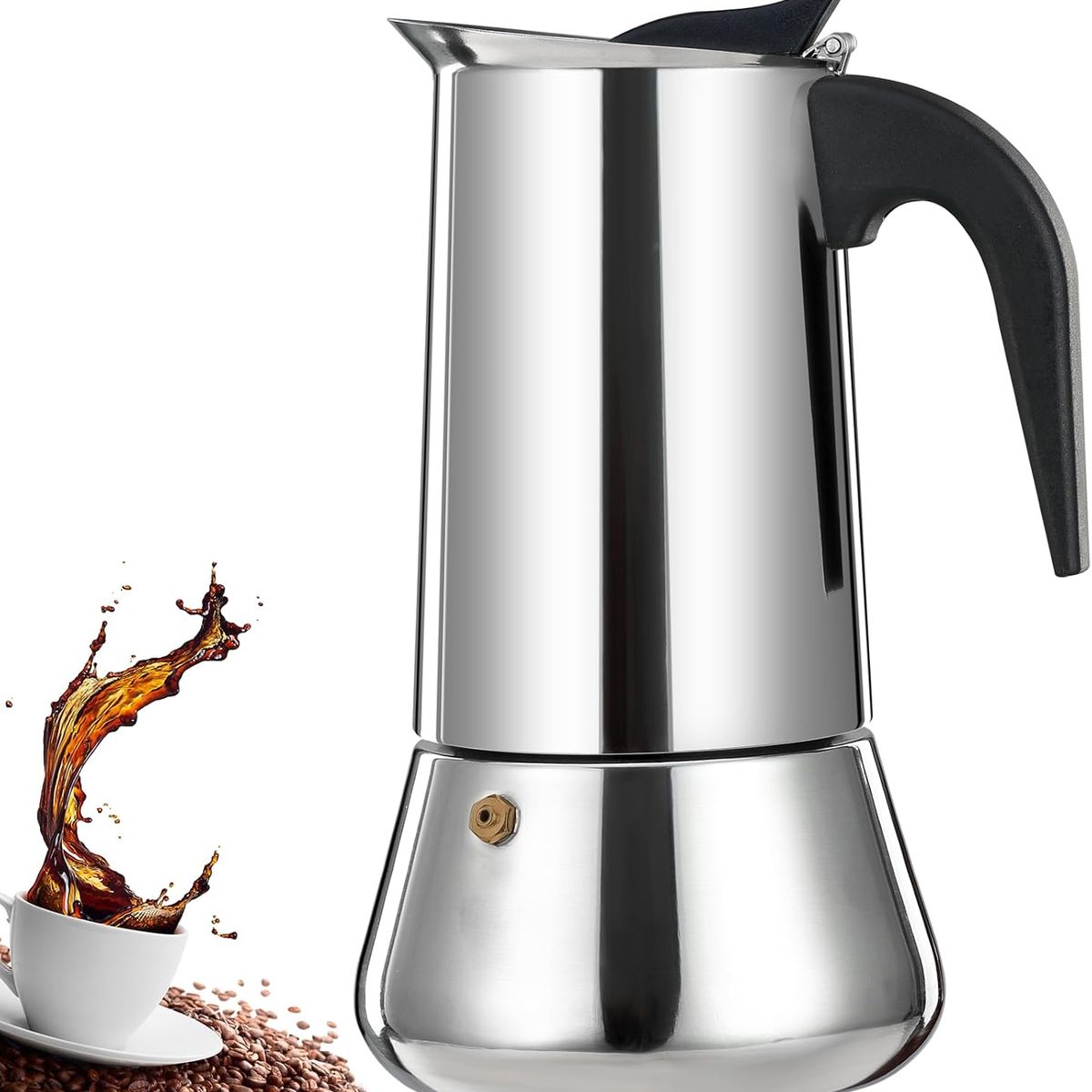 GENERICO - Kit moka italiana acero 9 tz + cocina eléctrica