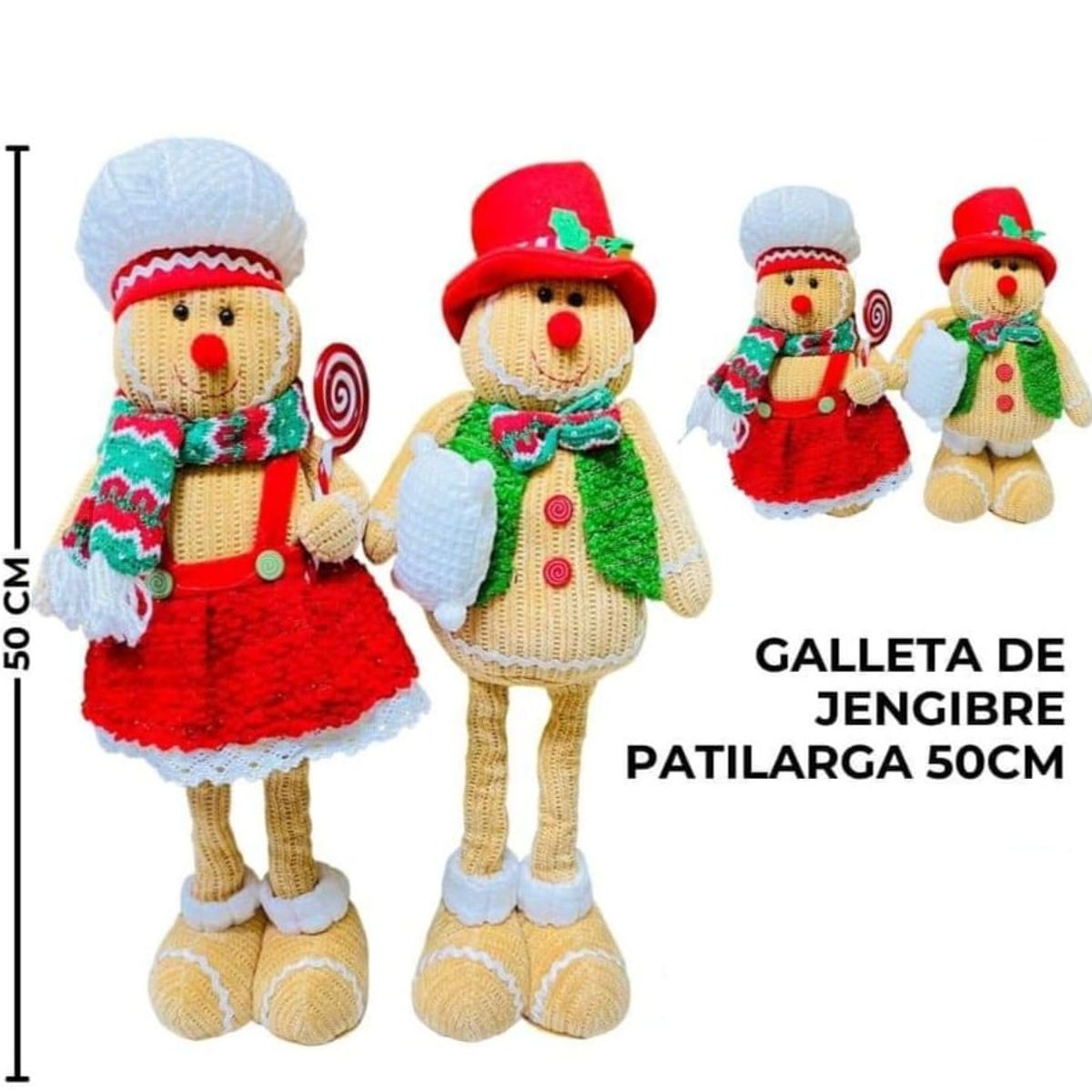 GENERICO - GALLETA DE JENGIBRE PATILARGA 50CM - PACK DE 2