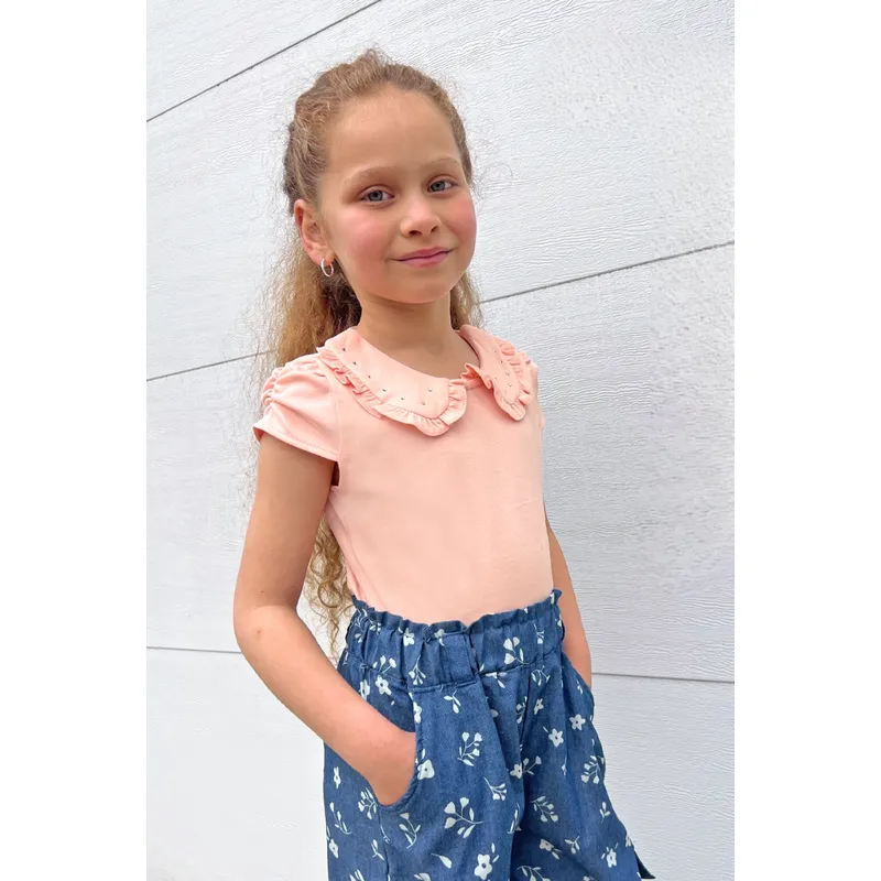 KIDS MASHMELO - Polo con Volante en Cuello Bb para Niña - Kids Mahmelo