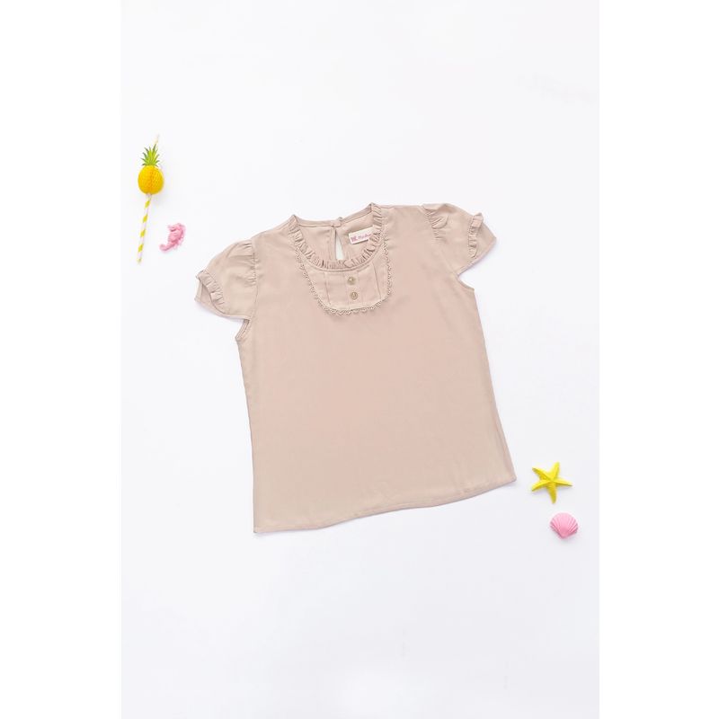 KIDS MASHMELO - Blusa para Niña en Lino Color Entero - Kids Mahmelo