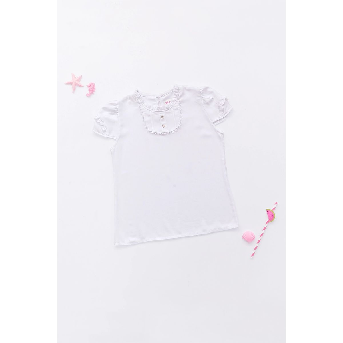 KIDS MASHMELO - Blusa para Niña en Lino Color Entero - Kids Mahmelo